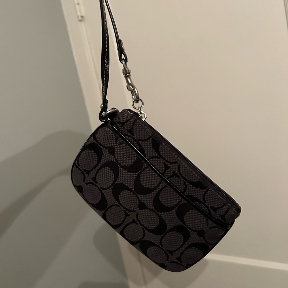 Coach Black Patterned Wristlet